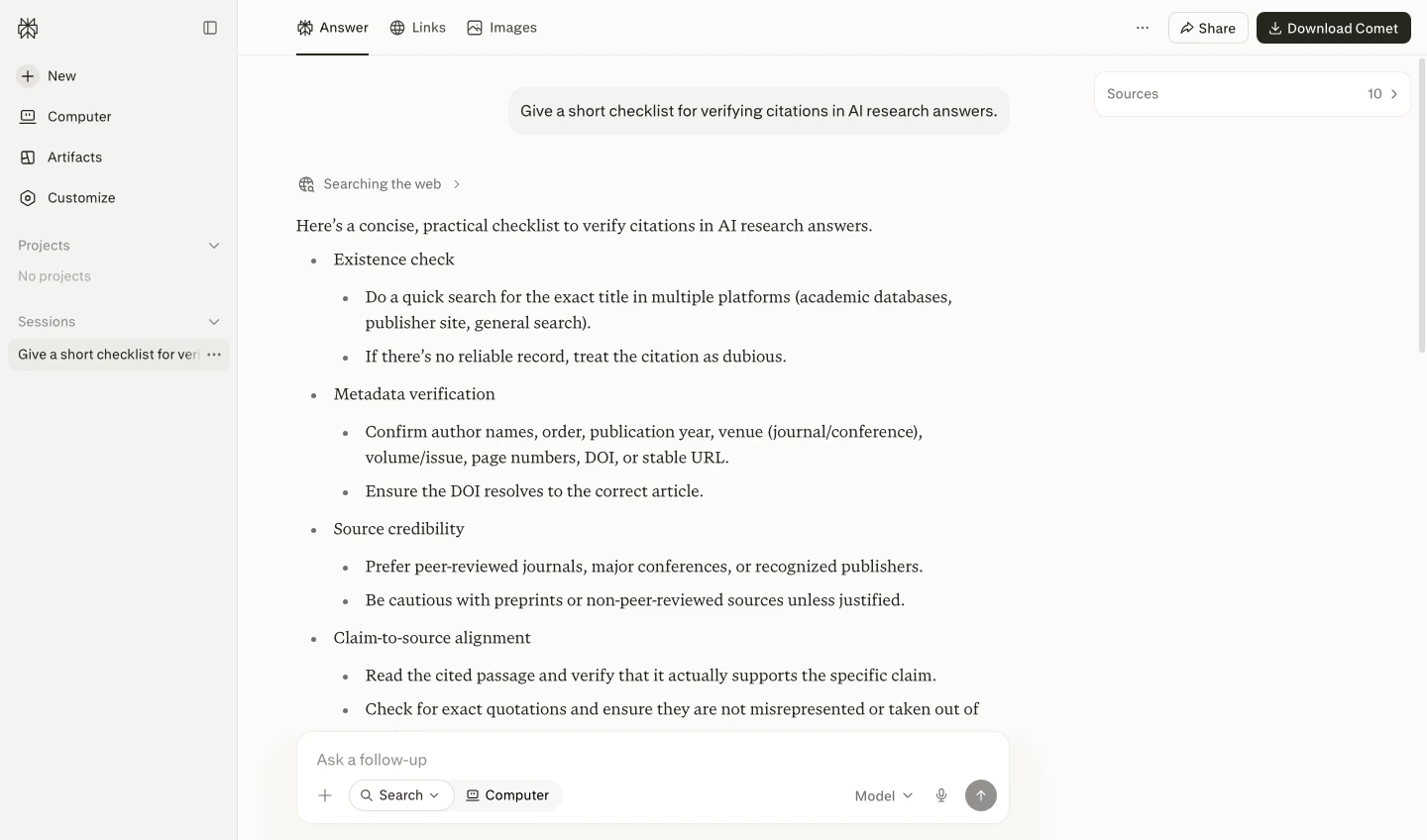 Perplexity lays out a practical checklist for checking AI research citations